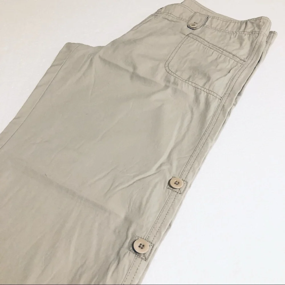 Gap Maternity Khaki Pants Rolls Up Convertible Capri Women’s Size 16 - Picture 2 of 10